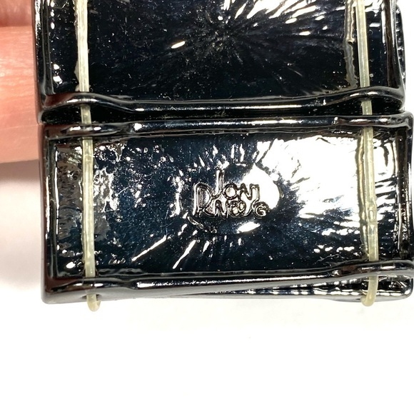 Joan Rivers Bracelet Stretch Black Rhinestones Buckle Marked - Picture 9 of 11